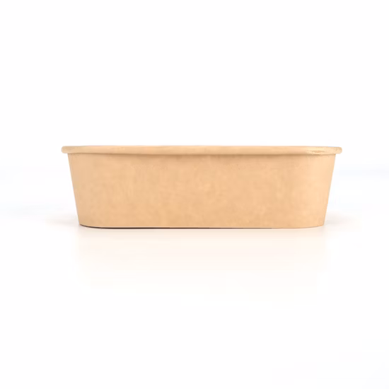 Biodegradable Rectangle Takeaway Disposable Food Packaging Square Paper Bowl